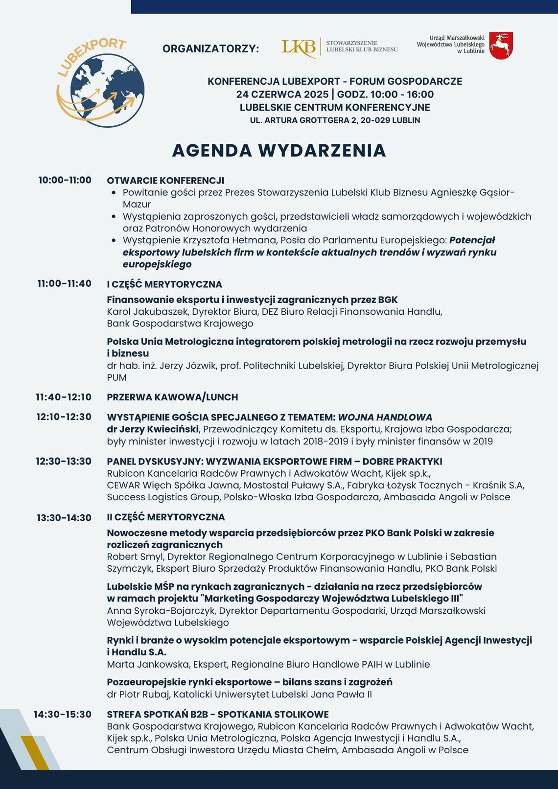 Konferencja LUBExport – Forum Gospodarcze