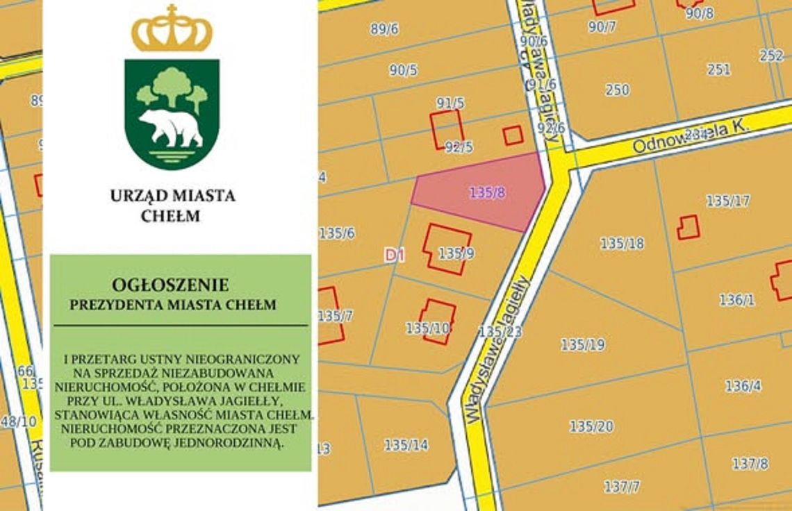 OGŁOSZENIE O PRZETARGACH – Urząd Miasta Chełm