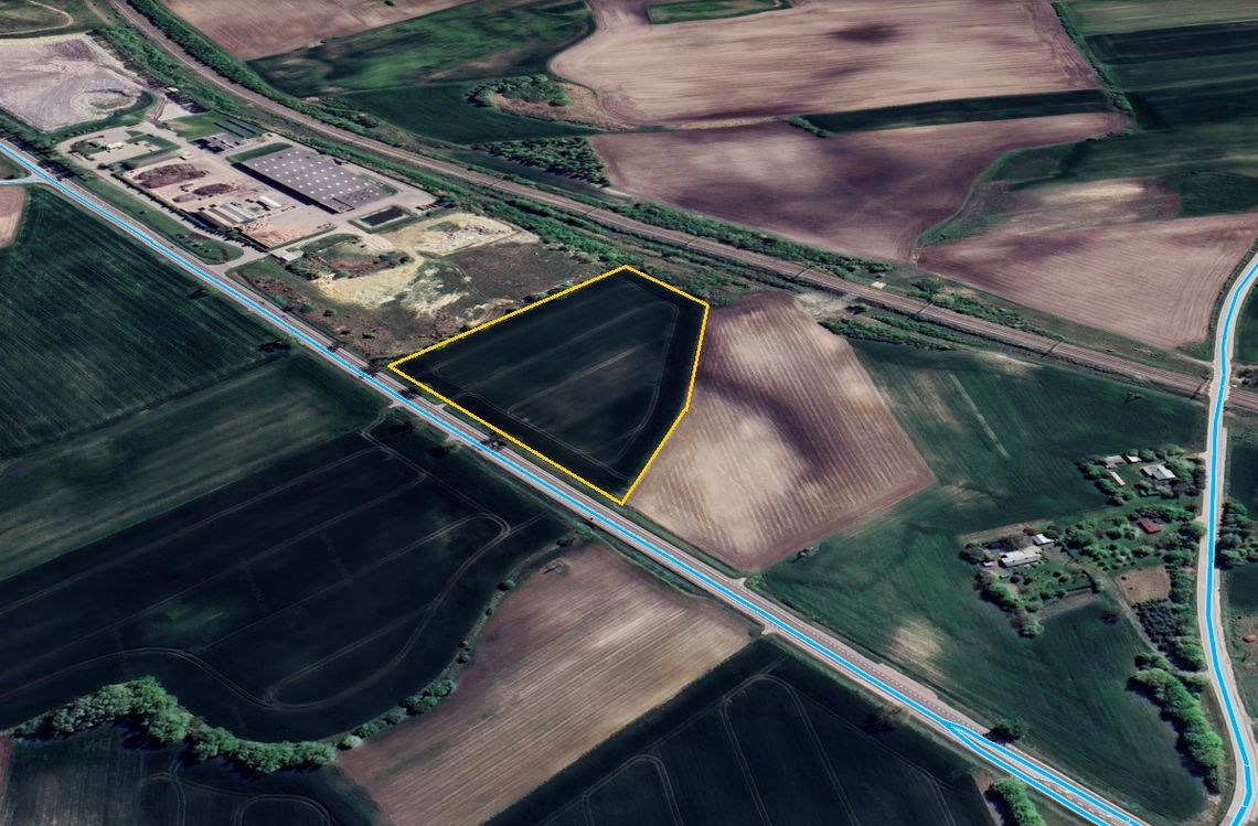 Rzut z góry na działki opisane w ogłoszeniu